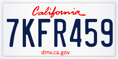CA license plate 7KFR459