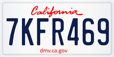 CA license plate 7KFR469
