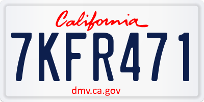 CA license plate 7KFR471