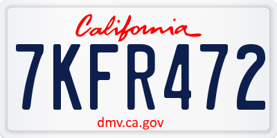CA license plate 7KFR472