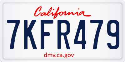 CA license plate 7KFR479