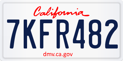 CA license plate 7KFR482