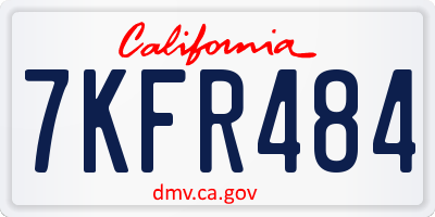 CA license plate 7KFR484