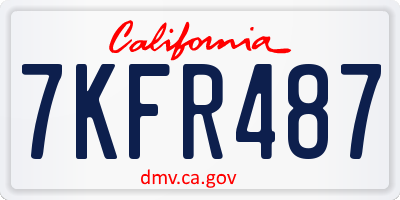 CA license plate 7KFR487