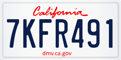 CA license plate 7KFR491