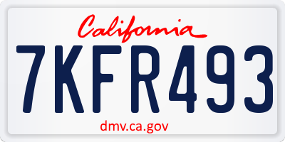 CA license plate 7KFR493
