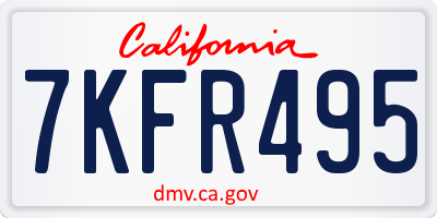 CA license plate 7KFR495