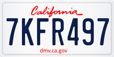 CA license plate 7KFR497