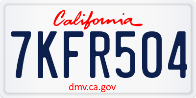 CA license plate 7KFR504