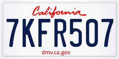 CA license plate 7KFR507
