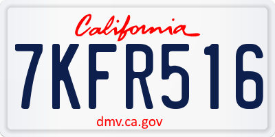 CA license plate 7KFR516