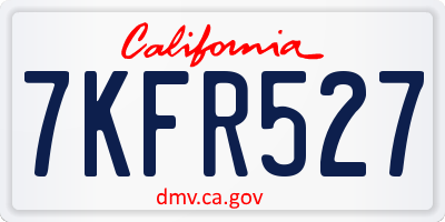 CA license plate 7KFR527