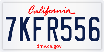CA license plate 7KFR556