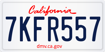 CA license plate 7KFR557