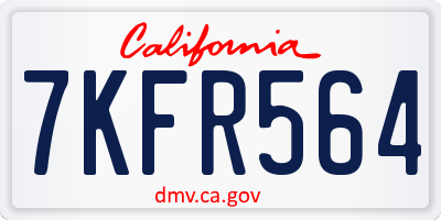 CA license plate 7KFR564