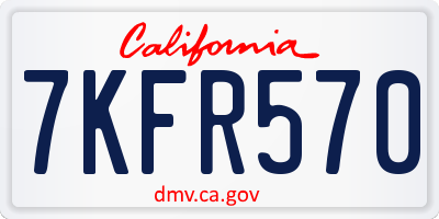 CA license plate 7KFR570