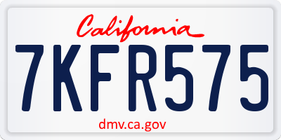 CA license plate 7KFR575
