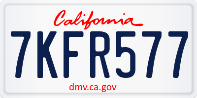 CA license plate 7KFR577