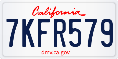 CA license plate 7KFR579