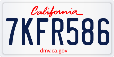 CA license plate 7KFR586