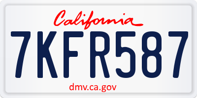 CA license plate 7KFR587