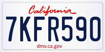 CA license plate 7KFR590