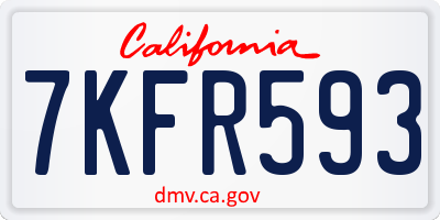 CA license plate 7KFR593