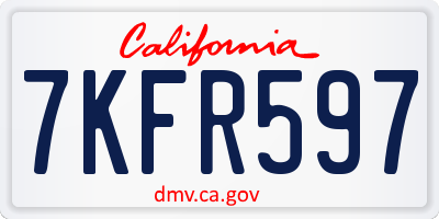 CA license plate 7KFR597