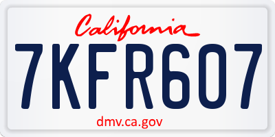CA license plate 7KFR607