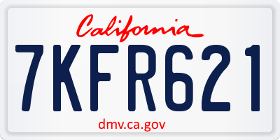 CA license plate 7KFR621