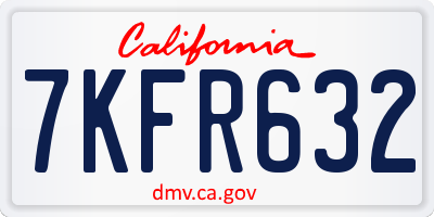 CA license plate 7KFR632