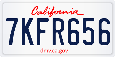 CA license plate 7KFR656