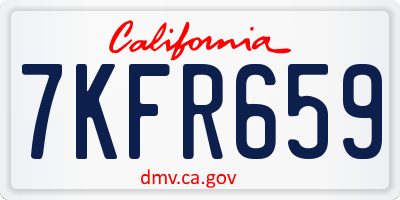 CA license plate 7KFR659