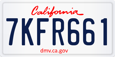 CA license plate 7KFR661