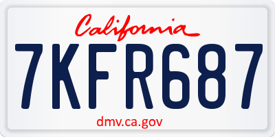 CA license plate 7KFR687