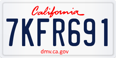 CA license plate 7KFR691