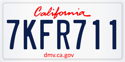 CA license plate 7KFR711