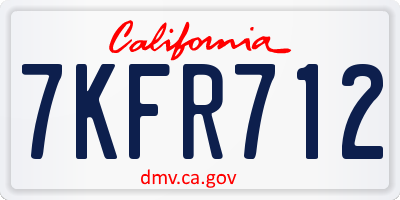 CA license plate 7KFR712