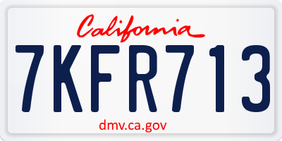 CA license plate 7KFR713