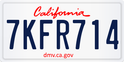 CA license plate 7KFR714
