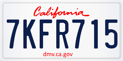 CA license plate 7KFR715