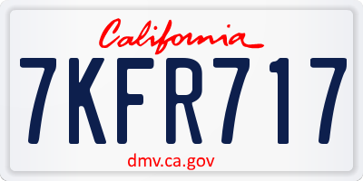 CA license plate 7KFR717