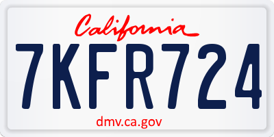 CA license plate 7KFR724