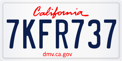 CA license plate 7KFR737