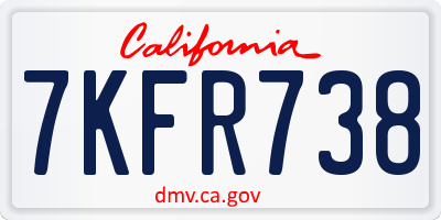 CA license plate 7KFR738