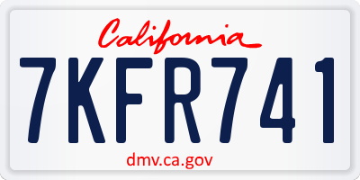 CA license plate 7KFR741