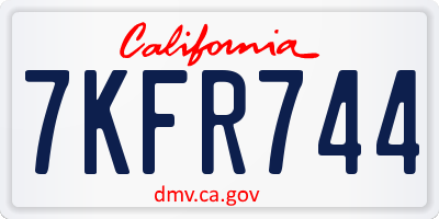 CA license plate 7KFR744