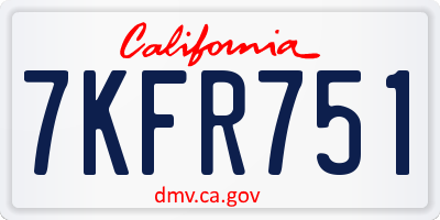 CA license plate 7KFR751