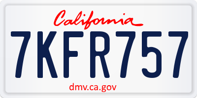 CA license plate 7KFR757