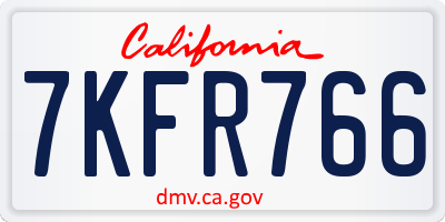 CA license plate 7KFR766